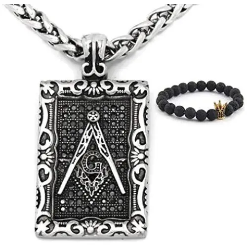 GUNGNEER Masonic Necklace Stainless Steel Keel Chain Dog Tag Mason Pendant Biker Freemason Jewelry for Men Women GUNGNEER Masonic Necklace Stainless Steel Keel Chain Dog Tag Mason Pendant Biker Freemason Jewelry for Men Women