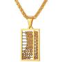 U7 Abacus Pendant 18K Gold Plated/Stainless Steel Men Women Necklace, 22 Inch Chain