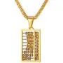 U7 Abacus Pendant 18K Gold Plated/Stainless Steel Men Women Necklace, 22 Inch Chain