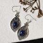 Shop LC 925 Sterling Silver Blue Lapis Lazuli Dangle Drop Oxidized Tribal Fish Hook Earrings Bohemian Boho Handmade Fashion Prom Vintage Jewelry for Women Mothers Day Gifts