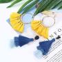 Udalyn 9 Pairs Tassel Earrings Bohemian Silky Thread Fan Fringe Tassel Earrings Set Fashion Colorful Handmade Dangle Hook Eardrop For Women Jewelry Gift
