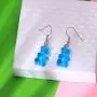 Twinkling Gummy Bear Earrings Necklace Set Multicolor Cartoon Resin Bears Bib Tassel Pendant Necklace Jewelry for Women Girls