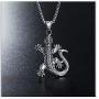 Xusamss Punk Rock Titanium Steel Animal Lizard Pendant Necklace,24'' Link Chain