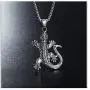 Xusamss Punk Rock Titanium Steel Animal Lizard Pendant Necklace,24'' Link Chain Xusamss Punk Rock Titanium Steel Animal Lizard Pendant Necklace,24'' Link Chain