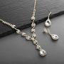 Mariell Yellow Gold Crystal Rhinestone Necklace Jewelry Set for Prom, Bridesmaids & Brides