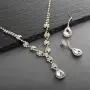 Mariell Yellow Gold Crystal Rhinestone Necklace Jewelry Set for Prom, Bridesmaids & Brides