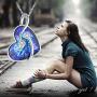 JUSTKIDSTOY Semicolon Necklace 925 Sterling Heart Pendant Silver Semicolon Crystal Necklace Suicide Awareness Jewelry Inspirational Gift for Women Girls Friends