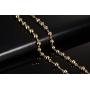 VNOX Unisex Black Stainless Steel Long Rosary Bead Chain Jesus Cross Catholic Crucifix Cross Necklace,36''