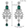 Chran Exquisite Teardrop Crystal Bridal Wedding Earrings Vintage Chandelier Dangle Long Earrings for Women