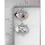 Faship Gorgeous Crystal Rhinestone Floral Clip On Earrings