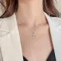 TANGPOET Infinity Necklaces for Women 18K Rose Gold Plated S925 Sterling Silver Moonstone Necklace I Love You More Pendant Jewelry Gift for Teens Mother Daughter 18''