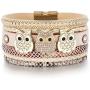 DESIMTION Owl Jewelry Gifts for Women Boho Wrap Leather Bracelets Christmas Birthday Gift for Owl Lover