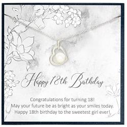 Grace of Pearl 18th Birthday Gifts for Girls, Gift for 18 Year Old Girl Gift for Her Eighteen Year Old Birthday Jewelry Gift 18th Birthday
