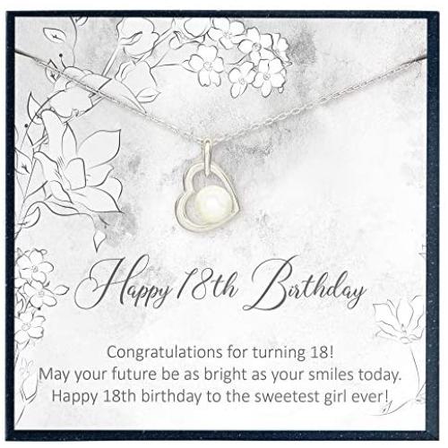 Grace of Pearl 18th Birthday Gifts for Girls, Gift for 18 Year Old Girl Gift for Her Eighteen Year Old Birthday Jewelry Gift 18th Birthday
