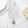 Konpicca Blue Sky Cloud Resin Necklace Transparent Resin Round Ball Teardrop Moon Pendant Necklace for Women Girls Adjustable