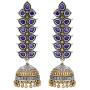 Aheli Dangle Drop Jhumki Oxidized Earrings Encrusted with Faux Stone Ethnic Tribal Gypsy Bohemian Jewelry for Women