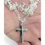 Sterling Silver Diamond Cut Thick Solid Cross Pendant 1.5'' Long Choose Your Color (Fit Upto 6mm Link Chain)