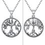 Aniu Tree of Life Necklace, Celtic Family Tree Pendant for Women, Sterling Silver Jewelry Gift - Oxidized Special Effect