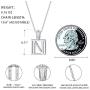 SISMIURRA For You Square Initial Pendant Necklace 18K White Gold Plated Cubic Zirconia A-Z Letter Charm Necklace Minimalist Personalized Gift for Women