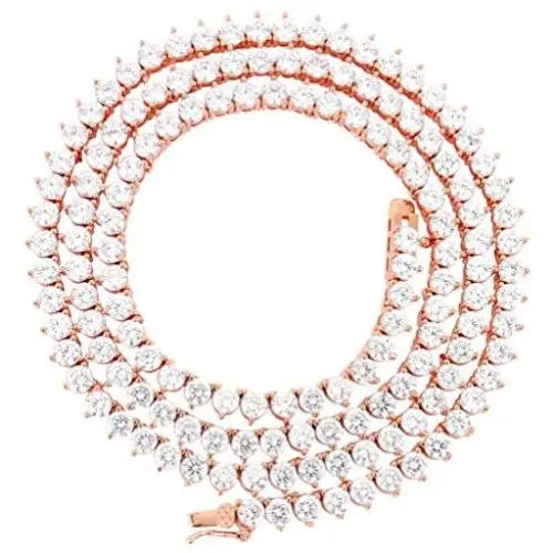 Unisex 1 Row Tennis Necklace Choker Chain Lab Created Diamonds 4MM 3 Prong Stone One Row Tennis Solitaires Multi Color 16-24 inches Unisex 1 Row Tennis Necklace Choker Chain Lab Created Diamonds 4MM 3 Prong Stone One Row Tennis Solitaires Multi Color 16-24 inches