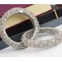 Sanara Indian Bollywood Traditional Antique Silver Tone Designer Polki Bangle Bracelet Set Women Wedding Ethnic Costume Jewelry