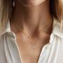 Ursteel Old English Initial Necklace, 14K Gold Plated Letter Pendant Dainty Adjustable Tiny Initial Necklaces for Women Teen Girls
