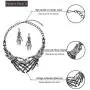 Halloween Punk Necklace arrings Set Hypoallergenic Gothic Skull Skeleton Choker Necklace Earrings Jewelry Set For Women Girls Including 1 Chunky Necklace 1 Drop Earrings Halloween Punk Necklace arrings Set Hypoallergenic Gothic Skull Skeleton Choker Necklace Earrings Jewelry Set For Women Girls Including 1 Chunky Necklace 1 Drop Earrings