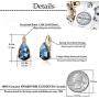 Swarovski Crystal Triangle Leverback Drop Earrings for Women 14K Rose Gold Plated Hypoallergenic Jewelry