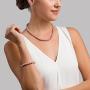 THE PEARL SOURCE 14K Gold 8-9mm AAAA Quality Round Pink Freshwater Cultured Pearl Necklace, Bracelet & Earrings Set in 18'' Princess Length for Women