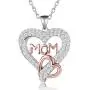 Caperci Sterling Silver MOM Heart Pendant Necklace - Best Christmas Day Jewelry Gifts Idea for Mom Caperci Sterling Silver MOM Heart Pendant Necklace - Best Christmas Day Jewelry Gifts Idea for Mom