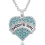 Daddys Girl Love Heart Pendant Necklace for Girls and Teens