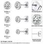 ChicSilver 2-4 Pairs Sterling Silver Stud Earrings Set, Hypoallergenic Simple Stud Earrings 3-8mm (with Gift Box)