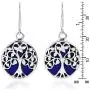 Tree of Life with Simulated Blue Lapis-Lazuli Accents .925 Sterling Silver Dangle Earrings Tree of Life with Simulated Blue Lapis-Lazuli Accents .925 Sterling Silver Dangle Earrings