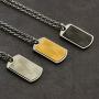 555Jewelry Mens Stainless Steel Fingerprint Rectangle Tag Chain Pendant Necklace