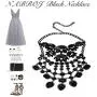 NABROJ Black Statement Necklace for Women Gothic Costume Novelty Fashion Drag Queen Jewelry with Gift Box 1 Pc
