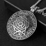 HZMAN Talisman Seal Solomon Six-pointed Star 12 Constellation Pendant stainless steel Necklaces 22+2'' Chain