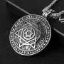 HZMAN Talisman Seal Solomon Six-pointed Star 12 Constellation Pendant stainless steel Necklaces 22+2'' Chain HZMAN Talisman Seal Solomon Six-pointed Star 12 Constellation Pendant stainless steel Necklaces 22+2'' Chain
