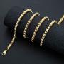 2MM 3MM 4MNM 5MM Square Rolo Chain Stainless Steel Round Box Necklace Men Women Jewelry