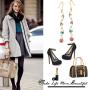 Neoglory Jewelry 14k Gold Plated Multicolor Beads Rhinestone Dangle Earrings 2.5''
