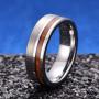 King Will Nature Tungsten Carbide Wedding Band 7mm Silver/Black Tungsten Ring with Wood Inlay Comfort Fit