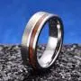 King Will Nature Tungsten Carbide Wedding Band 7mm Silver/Black Tungsten Ring with Wood Inlay Comfort Fit King Will Nature Tungsten Carbide Wedding Band 7mm Silver/Black Tungsten Ring with Wood Inlay Comfort Fit