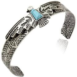 Q&Q Fashion Vintage Tribal Southwest Turkey Eagle Blue Stone Aztec Cowgirl Bracelet Bangle Cuff