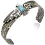 Q&Q Fashion Vintage Tribal Southwest Turkey Eagle Blue Stone Aztec Cowgirl Bracelet Bangle Cuff