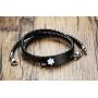 XUANPAI Free Custom Engraved Multilayer Braided Leather Bangle Medical Alert ID Bracelet for Womens Mens