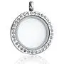 Jovivi 25/30mm Living Floating Memory Locket Necklace - 316 Surgical Stainless Steel Round Crystals Magnetic Closure Jovivi 25/30mm Living Floating Memory Locket Necklace - 316 Surgical Stainless Steel Round Crystals Magnetic Closure