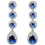Tear Drop Dangle Earrings AAA CZ Luxury Jewelry Wedding Party, Rhodium Plated