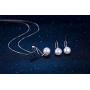 OneSight Sterling Silver Freshwater Cultured Pearl Jewelry Necklace Earrings Set for Women (White Pearl Or Black Pearl)