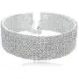 8-row Eight Rows Clear White Austrian Rhinestone Crystal Choker Necklace Collar Dance Party Wedding N077s Silver
