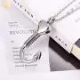 Heart-Shape Fish Hook Cremation Jewelry Ashes Urn Necklace Memorial Pendant Stainless Steel Waterproof Urn Pendant