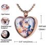Fanery Sue Personalized Photo Cremation Urn Necklace for Ashes Custom Engraving Heart Pendant Memorial Keepsake Jewelry with Filling Tool